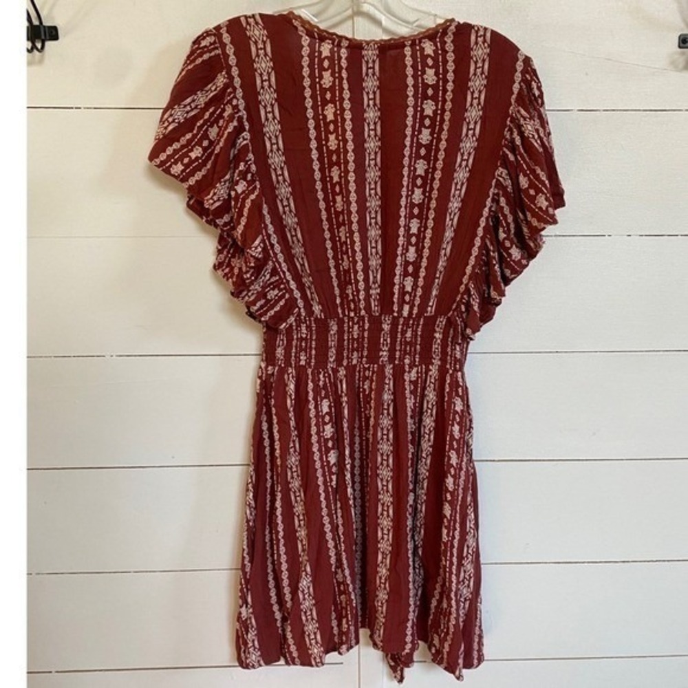 Angie Women's V Neck Flutter Sleeve Dress - S NWOT - Picture 12 of 13